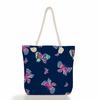 Multifunctional Flowers and butterflies Printed Thick Rope Shoulder Beach Bag Casual large capacity handbag 7615 KTB