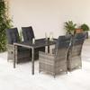 VidaXL Garden Dining Set 5 Pcs Grey Cushions Wicker, Outdoor Dining Set, Furniture of 3276738