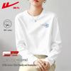 Damen Langarm-T-Shirt aus reiner Baumwolle, lockere Passform
