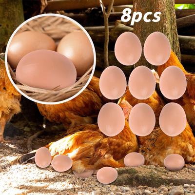 8PCS Mannequin Oeufs Faux Oeufs  Aide Pondre Poule