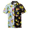 Camicie da Uomo Retro con Bavero Estive da Strada Asciugatura Rapida Manica Corta Bottoni T-shirt Top