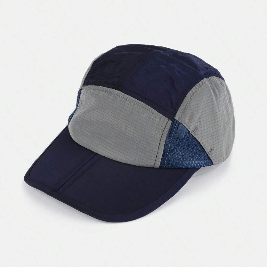 Quick-Dry Foldable Baseball Cap For Adults Color Block Outdoor Sun Protection Duckbill Hat