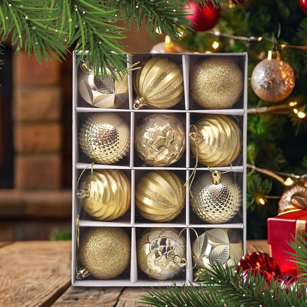 Christmas Balls Ornaments 2.36inch Globes 12 Pieces Christmas Ornaments Set For Home Dance Party Wedding Yard Indoor Front Door