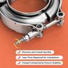 V Band Clamp With Male Female Flange Kit 304 Stainless Steel 1.5inch 38mm Intercooler Turbo Exhaust Clamp Downpipe Pipe Clamp