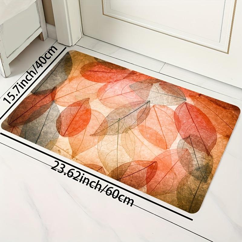 

Beautiful Leaf Artistic Area Rug, Soft Non-Slip Machine Washable Floor Mat for Bathroom Kitchen Living Room Home Decor 40x60cm