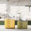 Plastic Kitchen Canister with Airtight Lid Large Food Storage Container Clear Jar Cap with Scales for Flour Coffee Beans