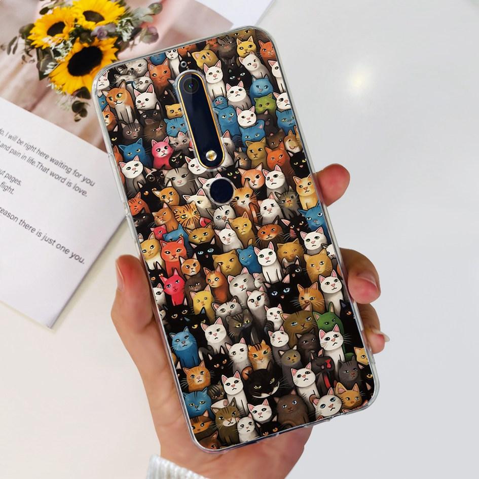 For Nokia 6 2018 Case Fashion Flower Soft Silicone Bumper For Nokia 6.1 Cover TA-1043 TA-1045 TA-1054 TA-1050 TA-1068 Phone Case