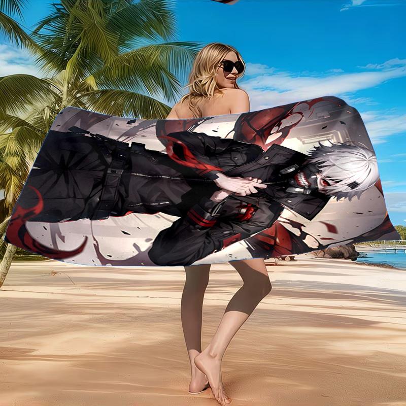 Tokyo Ghoul Masked Mystery Beach Towel, Quick-drying, Easy to Care for, Suitable for Both Fitness and Beach Vacations,Sports Essential