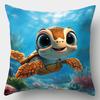 4PCS Cartoon Ocean Pillow Covers: Seahorse, Dolphin, Turtle, Jellyfish & Coral. Lifelike Print for Bedroom, Sofa & Party Decor