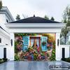 2D Blumenfenster Kulisse, Rustikales Steinhaus mit Weinranken Fotografie Hintergrund für Alle Anlässe