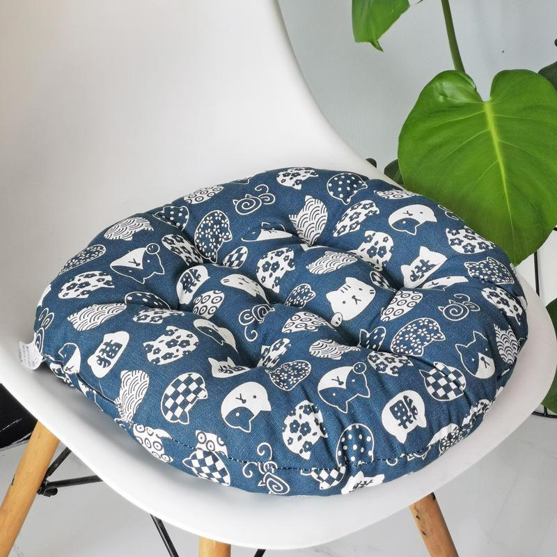 Coarse Cloth Round Style Cotton and Linen Style Seat Cushion Home Circular Cushion Japanese Style Futon Cushion Decoration