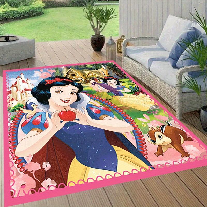 1pc Snow White Pattern Area Rug Soft Flannel Floor Mat for Living Room, Office, Bedroom, Outdoor and Camping, Sofa Coffee Table Floor Mat, D