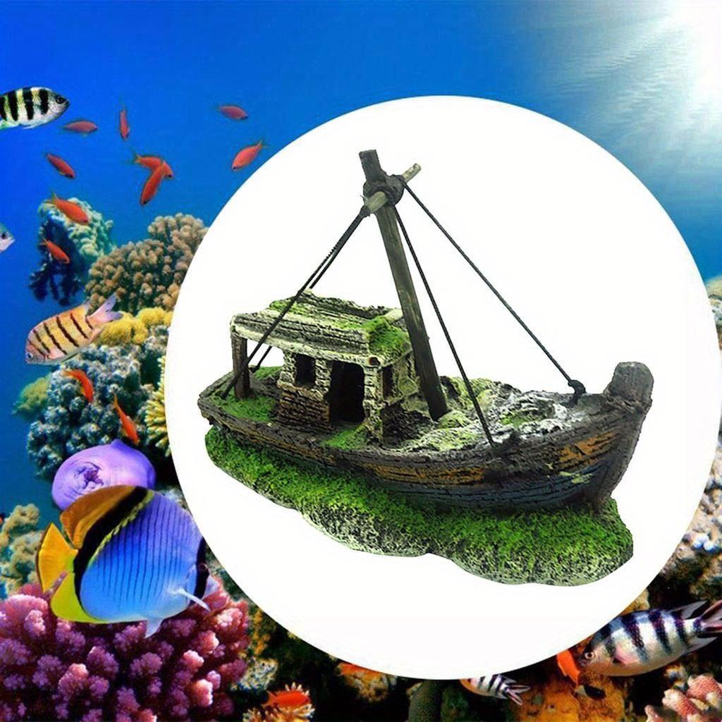 Aquarium Landschaft Piratenschiff Wrack Schiff Dekor Harz Boot Ornament Aquarium Zubehör Dekoration