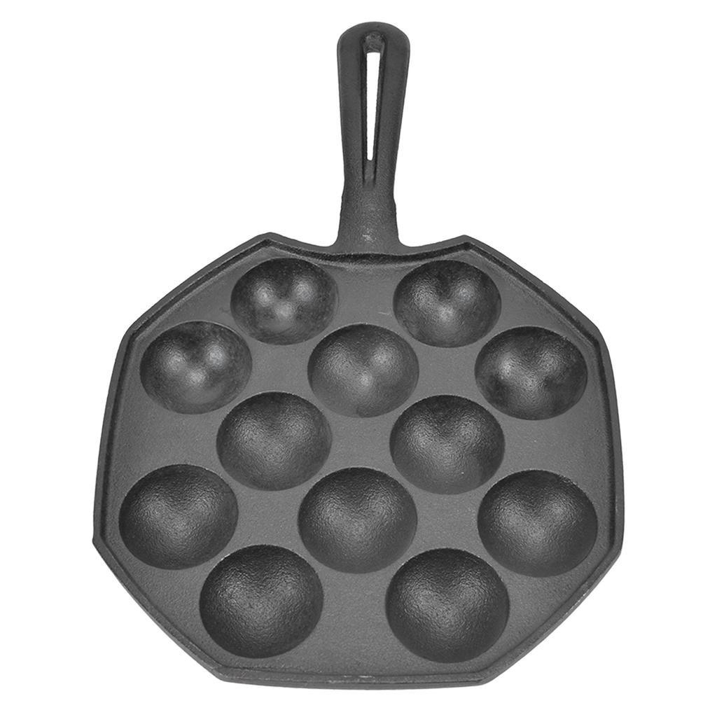 12 Hole Egg Puff Pan Non Stick Cast Iron Frying Pan Meat Ball Pancake Pan for Household Kitchen