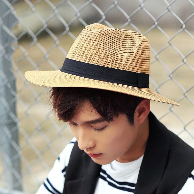 Men's Jazz Rim Hat Summer Travel Vacation Beach Hat Sun Hat Panama Rim Hat