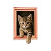 Whiteboards 3D Cats Magnets Decors with Framed Wood Design for Refrigerator Lockers Note and Home Office Accent Display