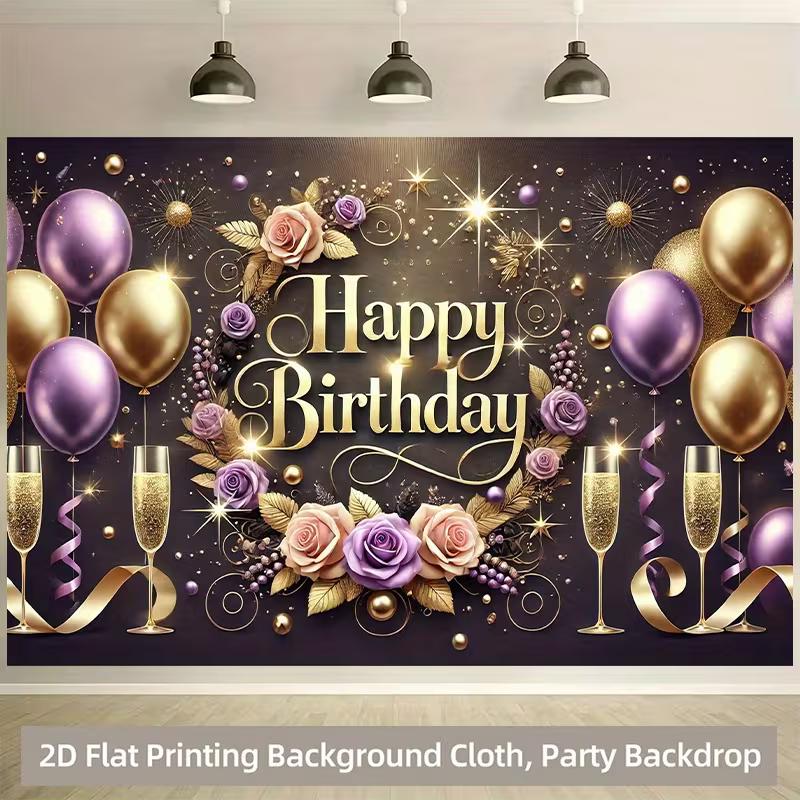 2D Sparkling Black Gold Birthday Backdrop Milestone & Elegant Celebration Photo Background 47.2x31.5inch/120*80cm