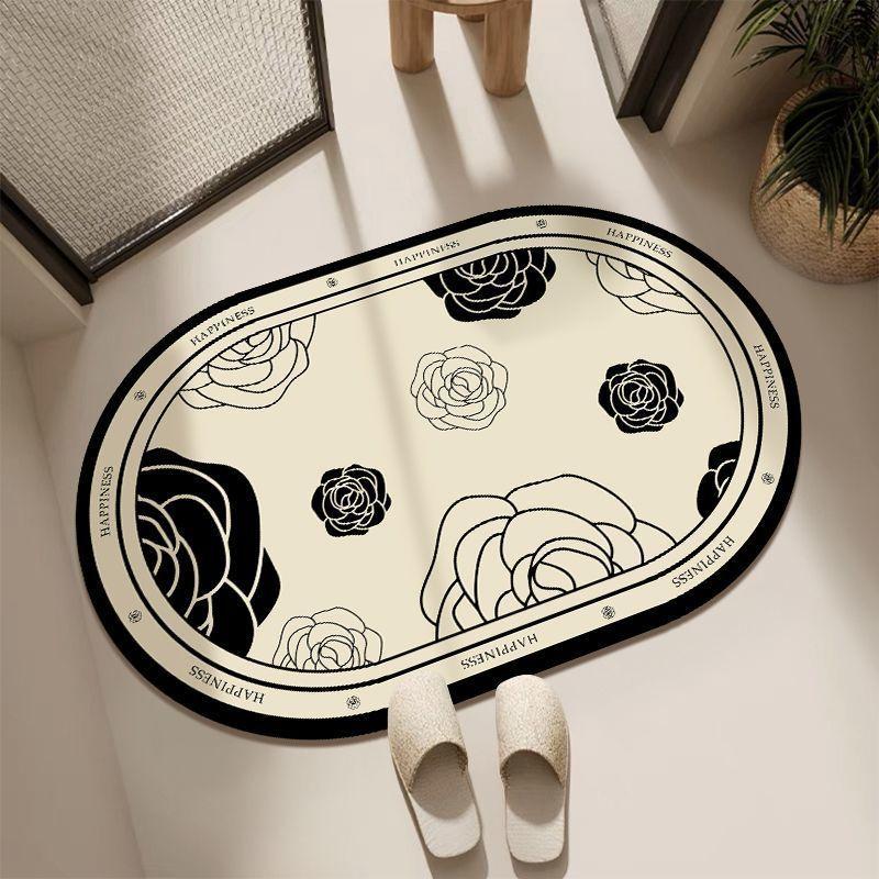 

Впитывающий коврик для пола в ванной, быстросохнущий коврик для ног в ванной из диатомовой земли в стиле ретро, туалет грязеотталкивающий 40x60cm15.7x23.6in