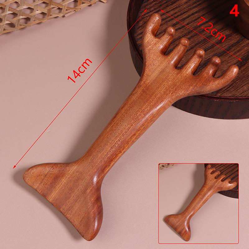 Sandalwood Hair Comb Scalp Relax Acupoint Massager Portable Wooden Handle Comb Anti-Static Styling Tool Guasha Board Health Care