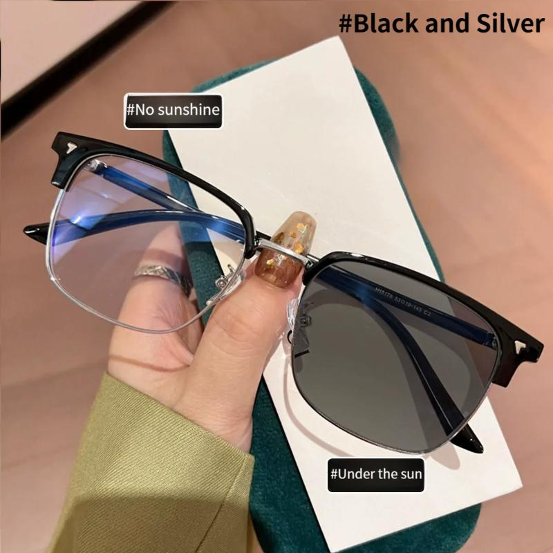 

Large Frame Glasses Reading Mirror Photochromic Anti Blue Light Glasses for Women Men Women Stylish Trend Brand Design