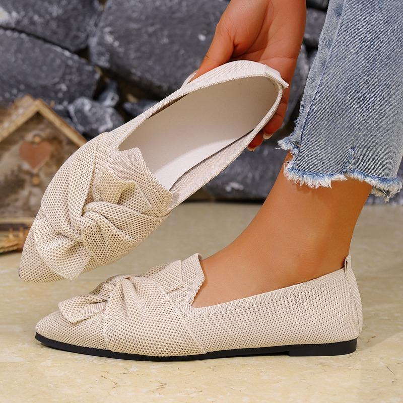 Women's Shoes New Spring and Autumn Pointed Flat-soled Single Shoes Fly-woven One-pedal Casual Flat Heel