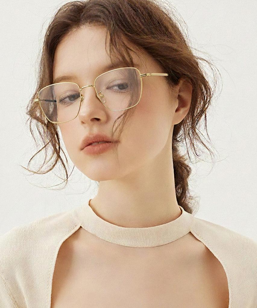 Lingkeonpeuleim Bv1015 Titanium Eyeglass Frame Gold