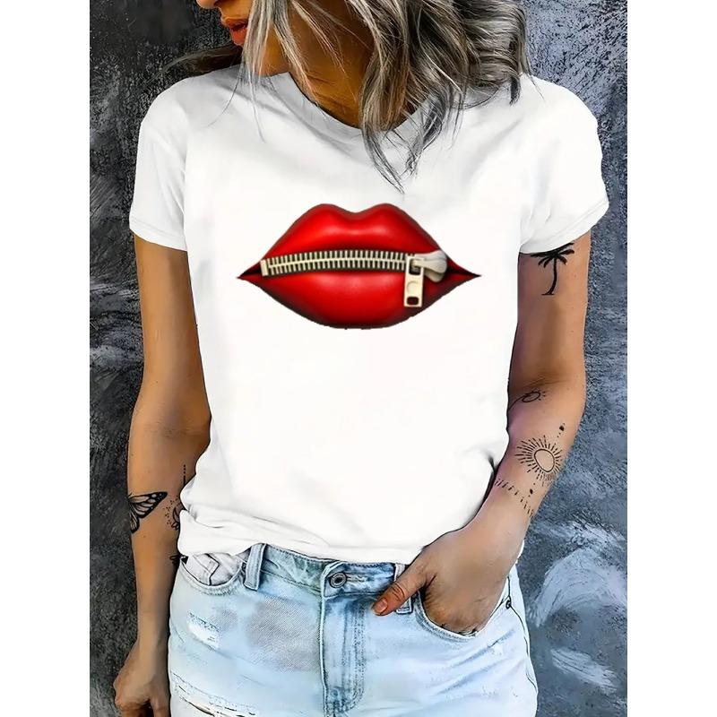 Women Casual Short Sleeve Tee 1 Pcs 100% Heavy Cotton - Comfortable Crew Neck, Soft Adorable Tees Tops