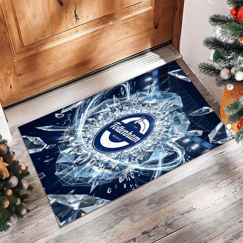 Tappeto in Flanella Stampato Tottenham Hotspur Antiscivolo Morbido Poliestere Tappeto per Pavimento Tappetino Decorativo per Interni per Camera da Letto Soggiorno Divano
