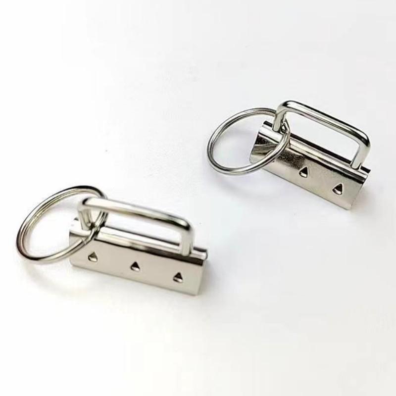

32mm Iron Buckle Keychain with Metal Tail Clip and Webbing Connection