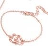 5 Piece Rose Gold Zircon Combination Bracelet Ring Necklace Earrings Zircon Set Fashionable And Suitable For Party Style