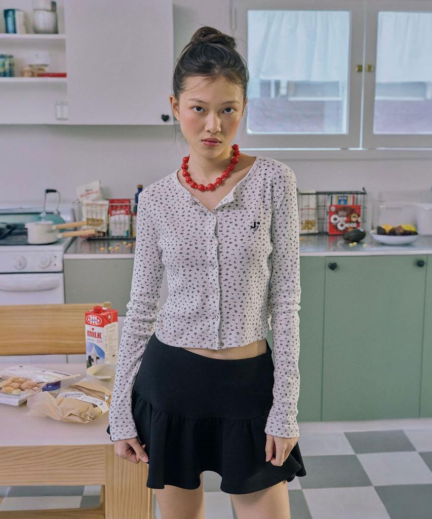 Jun Jun Space Mini Flare Skirt_Black