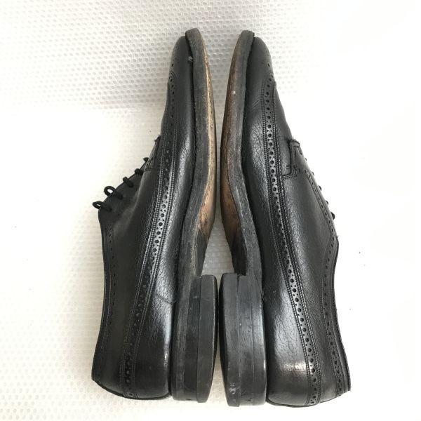 Florsheim Kenmoor Vintage Wingtip Shoes 9.5C 26.5-27.0 black(USED)