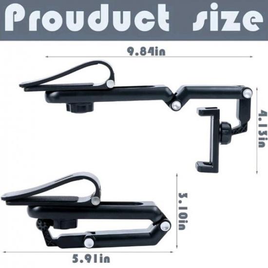 Sun Visor Phone Holder 360° Rotatable Rearview Car Mount Universal Clip Stand