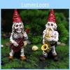 Music Halloween Skeleton Dwarf Resin Statue Handheld Guitar And Saxophone Design