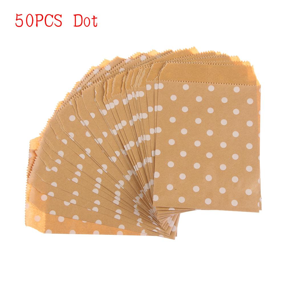 15CM*10CM 50pcs Birthday Wrapping Supplies Pastry Tool Baking Candy Biscuit Bags Kraft Paper Bag Packing Pouch Popcorn Bag