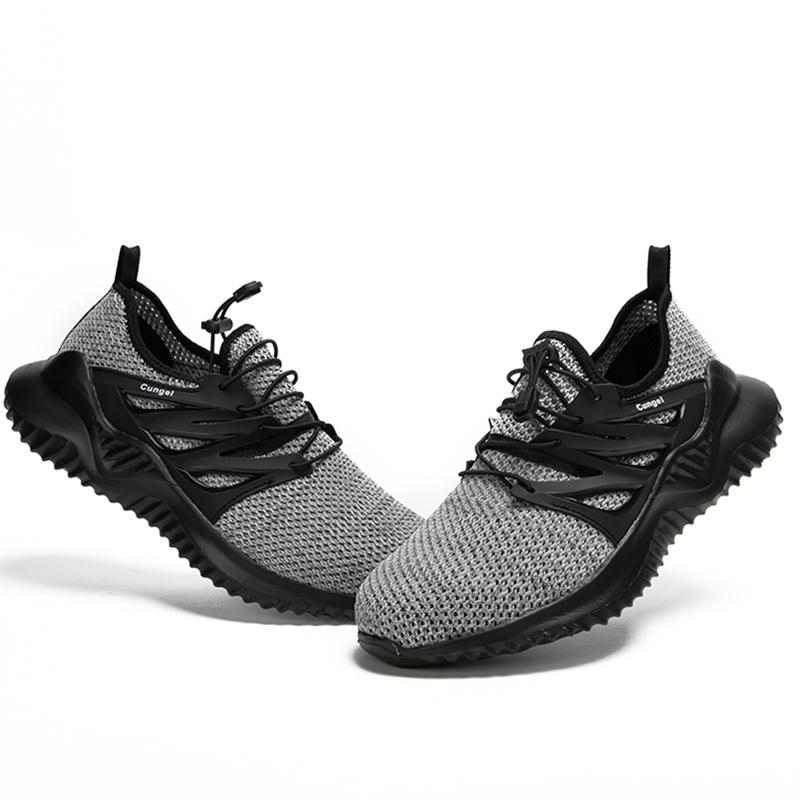 

Мужская защитная обувь, устойчивая к ударам и ударам рабочая обувь, удобные ботинки со стальным носком 46 серый