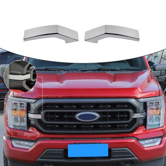 2x Przednia Środkowa Kratka Grill Dekoracyjna ert Dla Ford F150 21+ Chromowany Zewnętrzny