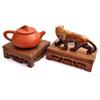 Wooden Retro Tea Tray Table Delicate Small Square Teapot Bases Vase Decor Solid Wood Bonsai Pedestal Wooden Base Serving Tray