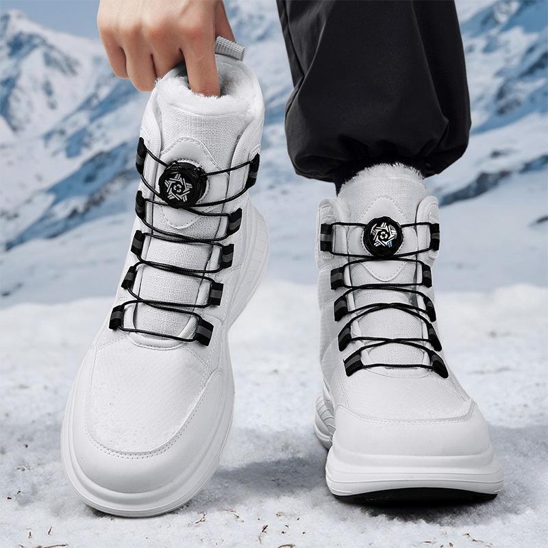 Men's Large Size Soft Elastic Winter Warm Cold Padded Snow Boots Non-slip Wear Outdoor Leisure Sports Mountaineering Cotton Boots