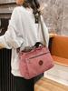 Retro casual women's bag canvas women's hand-held shoulder messenger bag women's large-capacity multi-compartment canvas bag