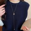 Zircon Tiger Eye Pearl Wood Horse Pendant Sweater Chain - High-End Autumn/Winter Women's Necklace