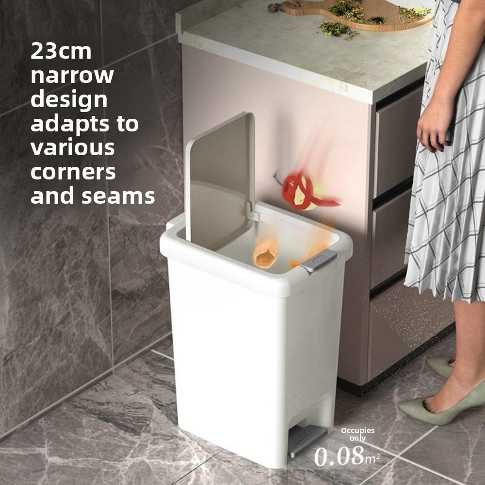 Durable Construction Garbage Can Large Capacity Wide Opening Bathroom Trashcans With Lid Foot Pedal Waste Basket