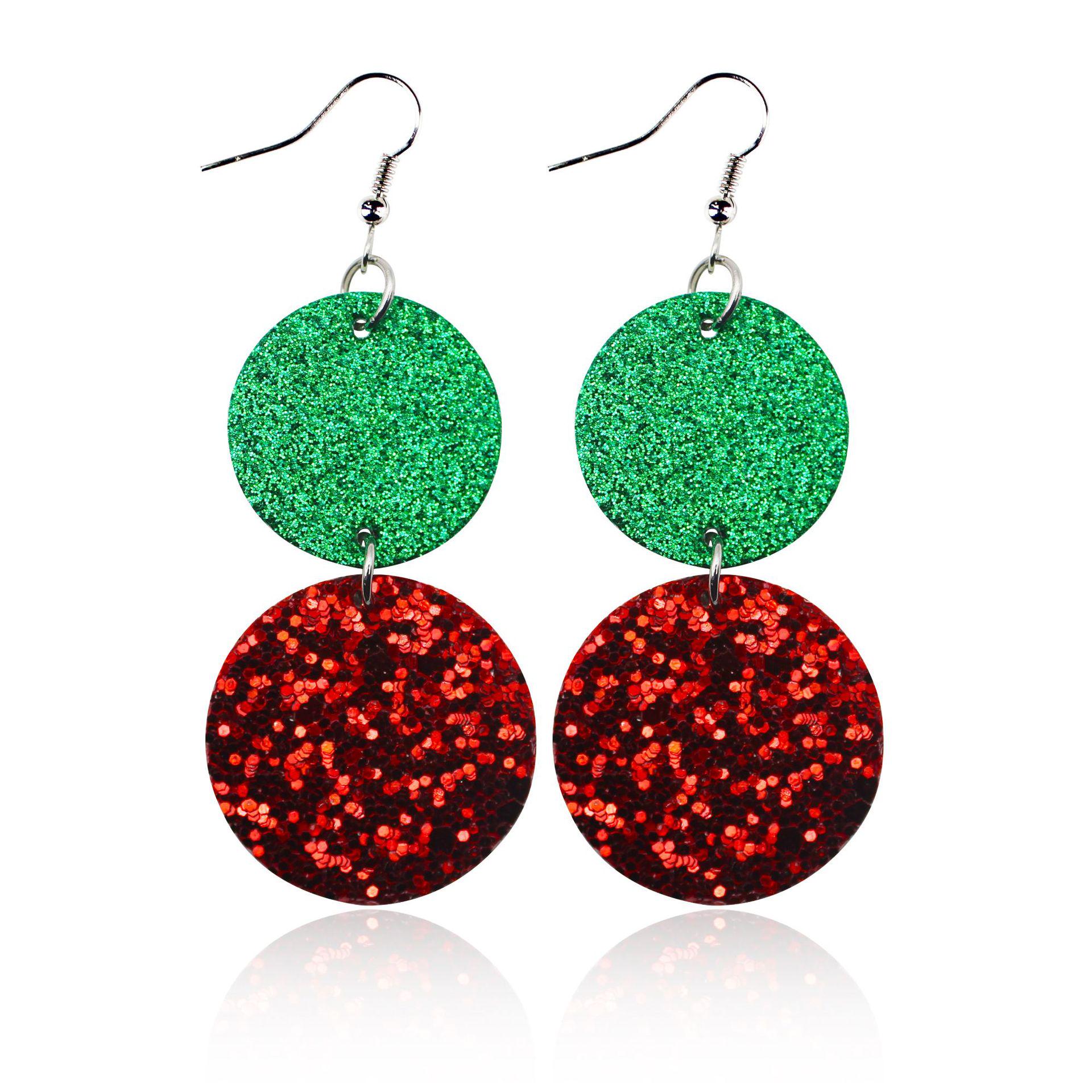 

Round Sequin Basketball Bird Letter Earrings for Women