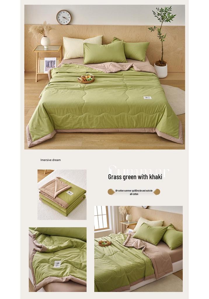 Set Coperta Estiva in Puro Cotone Lavato Giapponese - Cotone dello Xinjiang, Sottile e Fresco, Classe A, Quattro Pezzi