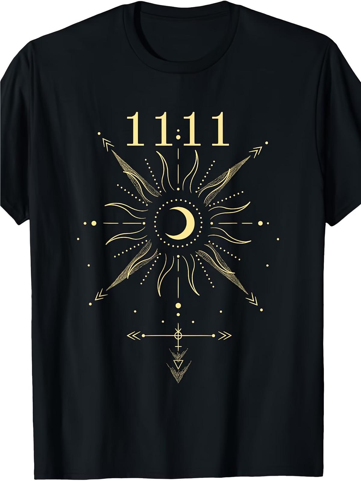 Angel Number 1111 Numerology Spiritual T-Shirt - 100% Limited Edition Retro Grap S