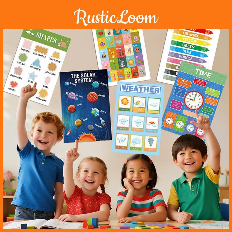 Educational Poster Set For Kids With Visual And Cognitive Development In Classroom Decor For Preschool And Elementary