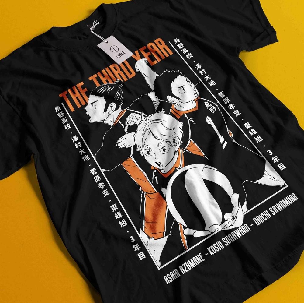 

Haikyuu Shirt Shoyo Hinata Tshirt Kageyama Tsukishima Anime Kuroo Kenma T-Shirt S