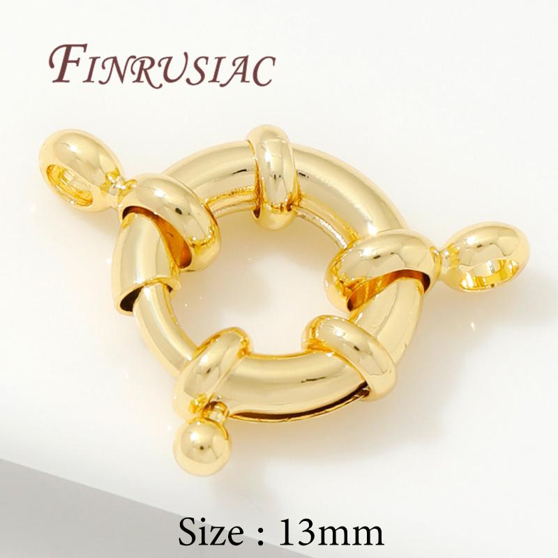18K Gold Plated Round Spring Clasps For Jewelry Making,Locks For Bracelets 9mm 10mm 11mm Necklace Clasp Accessories For Jewelry
