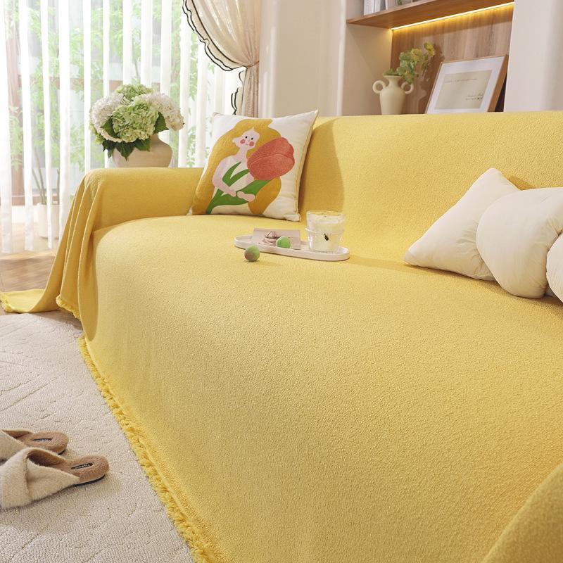 Modern Minimalist Chenille Herringbone Sofa Cover, Four Seasons Non-Slip Blanket