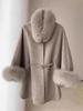 2025 Autumn/Winter Popular Wool Coat for Women with Fluffy Fur Collar and Cuffs